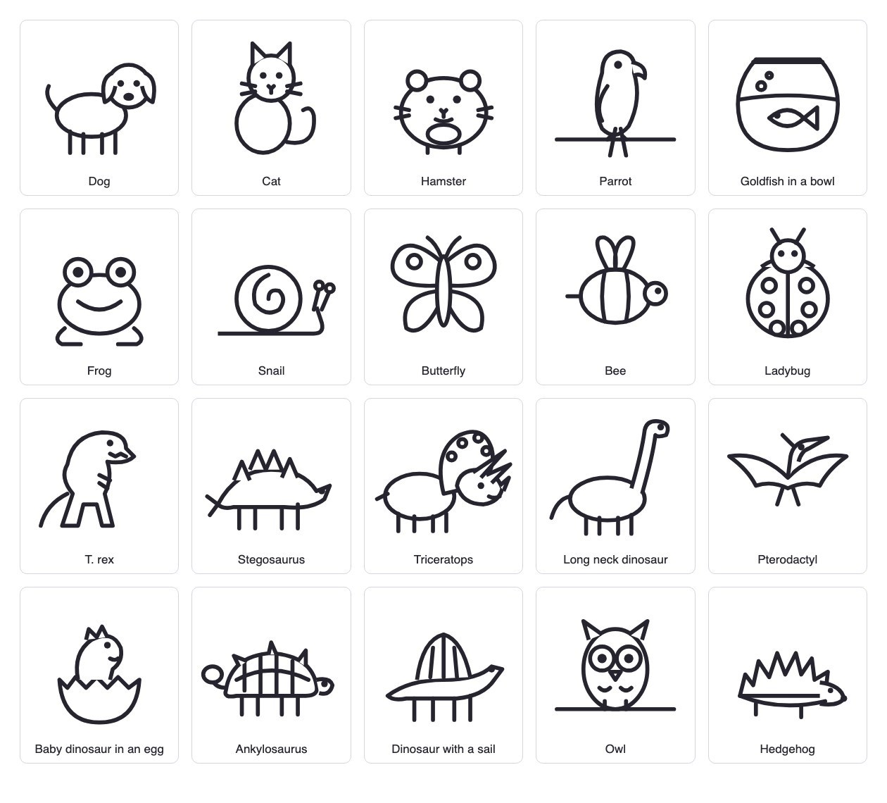Dinosaur coloring pages for toddlers: T. rex, stegosaurus, triceratops and more