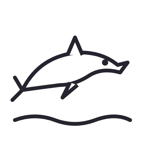 Dolphin coloring page for toddlers