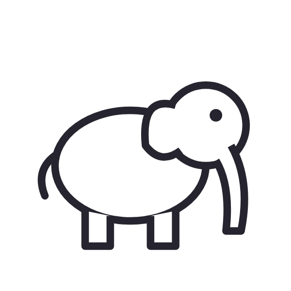Elephant coloring page for toddlers