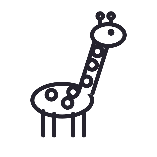 Giraffe coloring page for toddlers