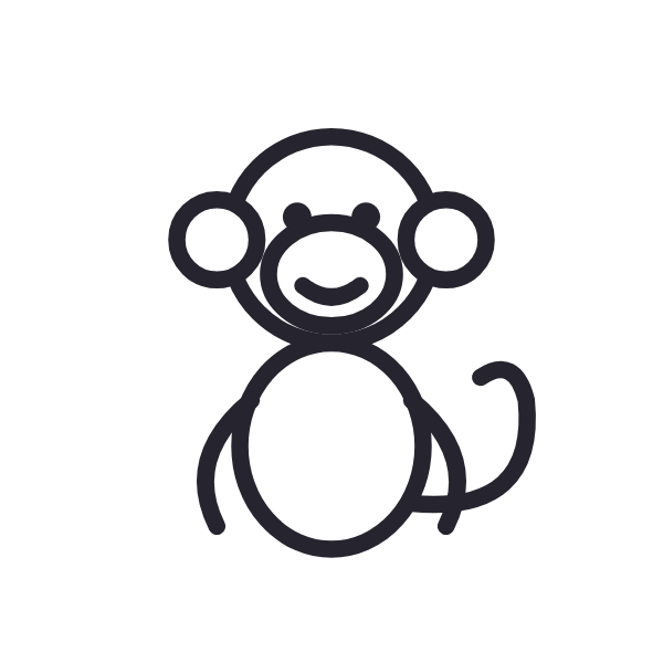 Monkey coloring page for toddlers