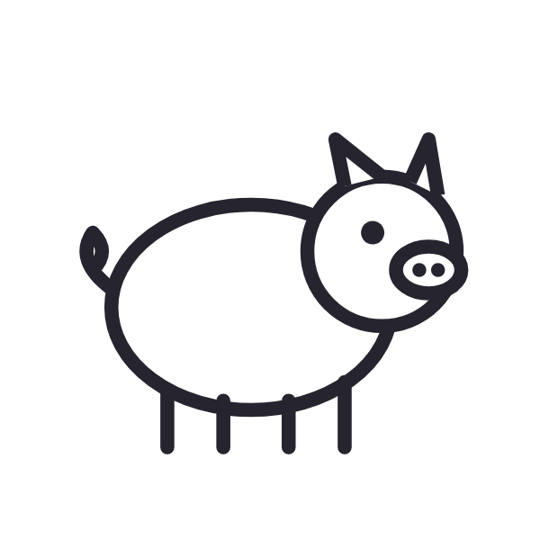 Pig coloring page for toddlers