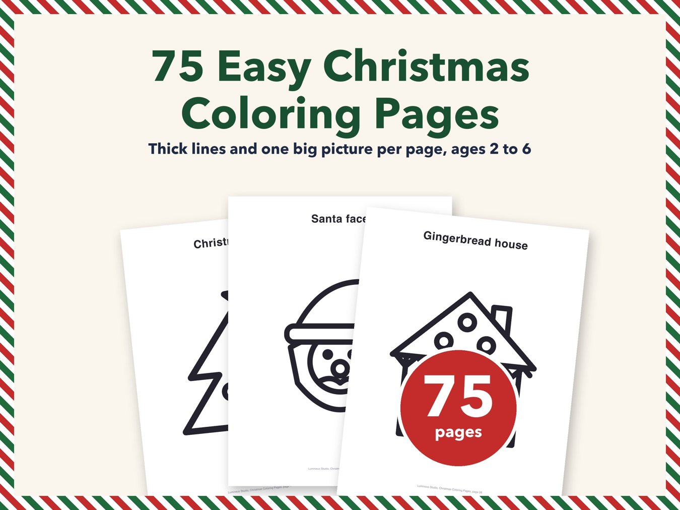 75 Easy Christmas Coloring Pages, a printable coloring book for toddlers