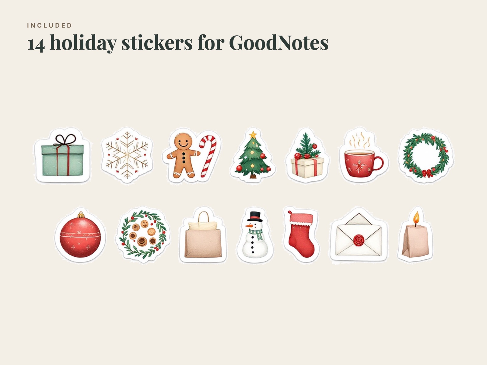 14 holiday stickers
