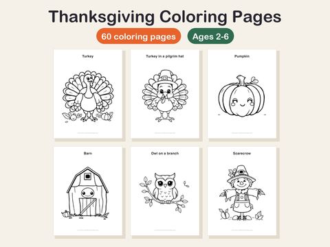 60 Thanksgiving Coloring Pages