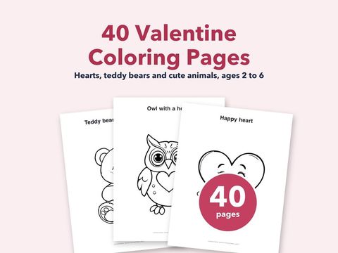 40 Valentine Coloring Pages